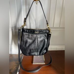 Coach NWT Black Ashley Hippie Leather Bag